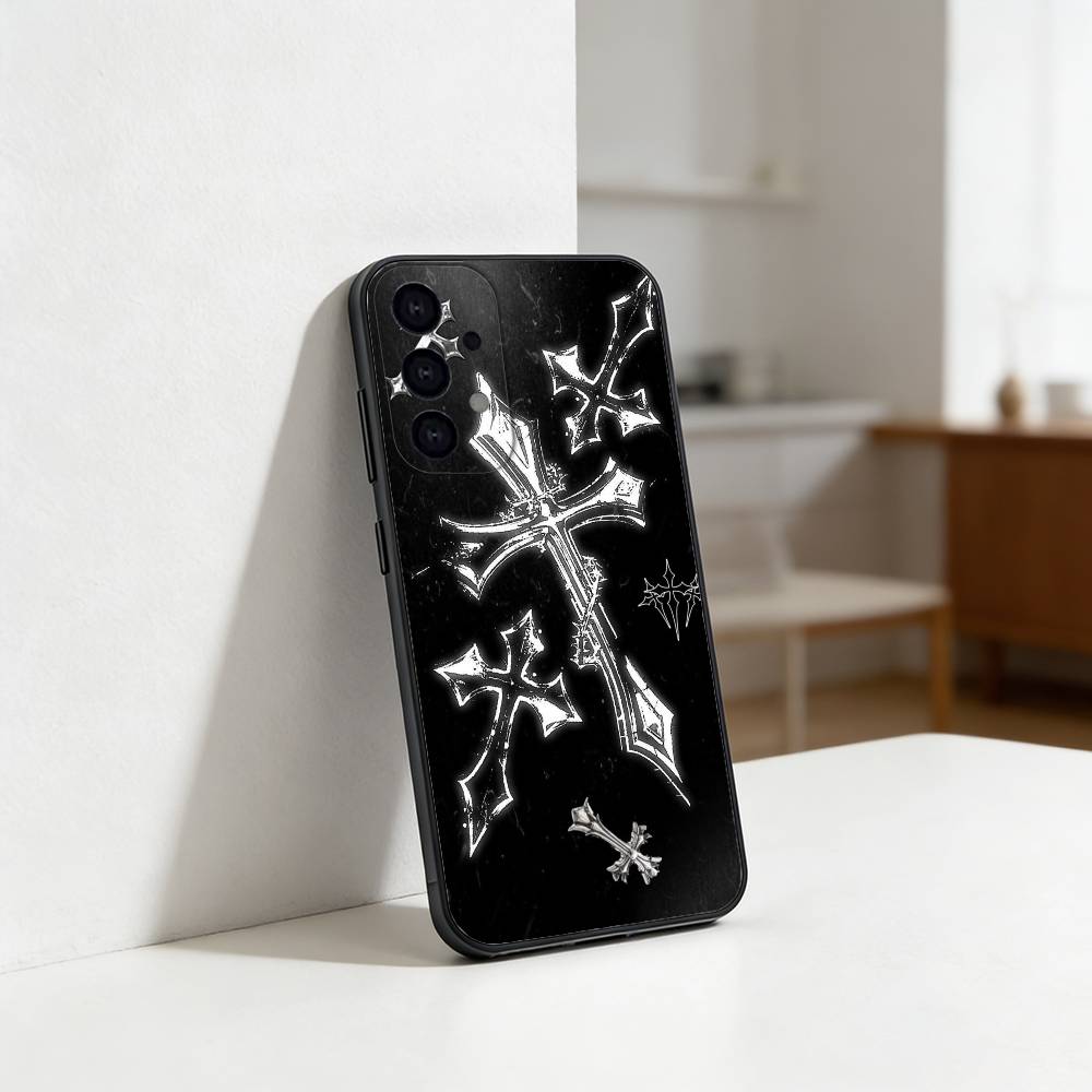Чехол для телефона C-Cool Dark Gothic Cross Mark для Samsung S25, S24, S21, S22, S23, S30, Ultra, S20, Plus, Fe, Lite Черный корпус