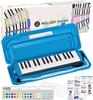 KC Kyoritz Melody Piano Melody Neon BLUE and Name 32-Key Harmonica, Blue, P3001-32K/NEON (Includes Do-Re-Mi Labels, Cross, Stickers)