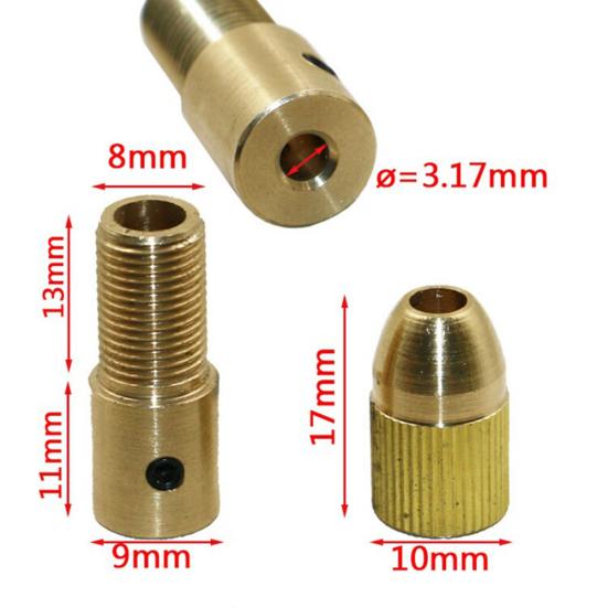 7Pcs Brass Micro Twist DIY Hobby Model Tool Mini Metal Chuck Drill Collet Set