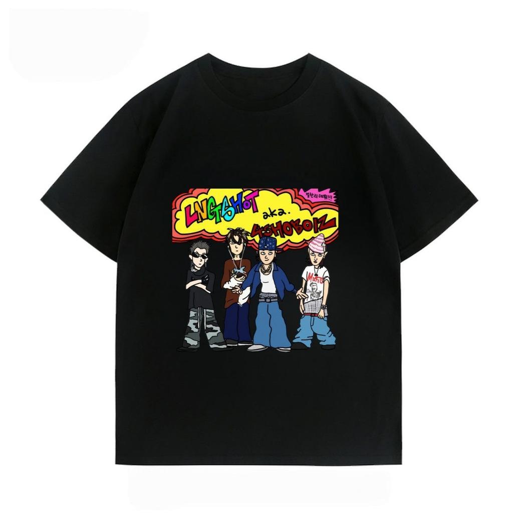 Lngshot Cartoon Tshirt Unisex And Unisex Summer Cotton Clothing Oversized Fashion Round Neck Short Sleeved Tee Streetwear Fan Gifts