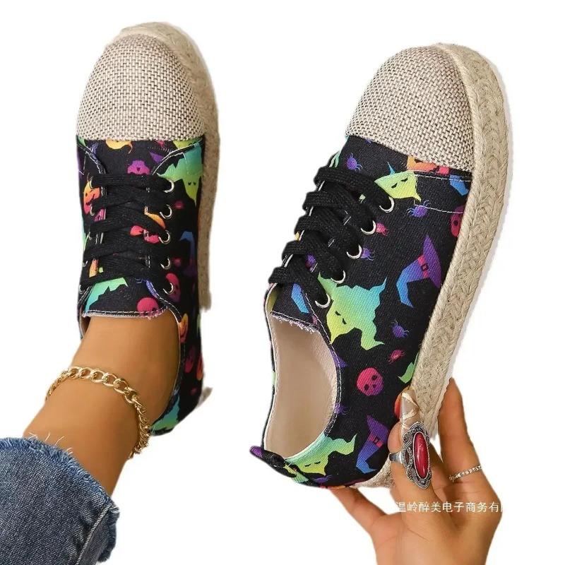 Женские леопардовые парусиновые туфли на платформе кроссовки на шнуровке в стиле ретро обувь для ходьбы на открытом воздухе вулканизированная обувь Tenis Zapatos De Mujer