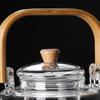 Heat-Resistant Boiling Glass Teapot Thickened Bamboo Handle Household Tea Set Bamboo Handle Teapot Health Pot
