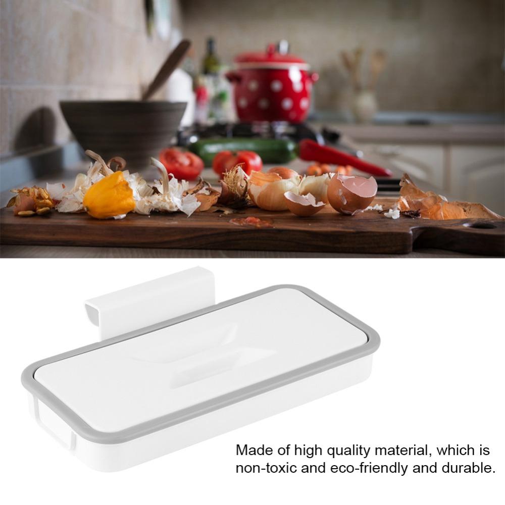 PP Garbage Waste Holder White Kitchen Trash Bag Holder Cabinet Door Holder Countertop Scraps