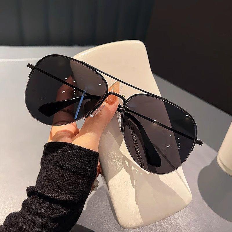 New toad glasses men's pilot double-beam metal sunglasses UV-proof driving polarized sunglasses