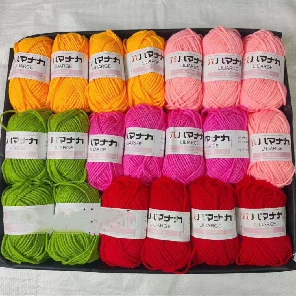 20 шт./лот Набор пряжи из молочного хлопка 4 нити Мягкая детская хлопковая пряжа Шерстяная пряжа для вязания кукол, сумок, свитеров, шапок Комбинированный набор