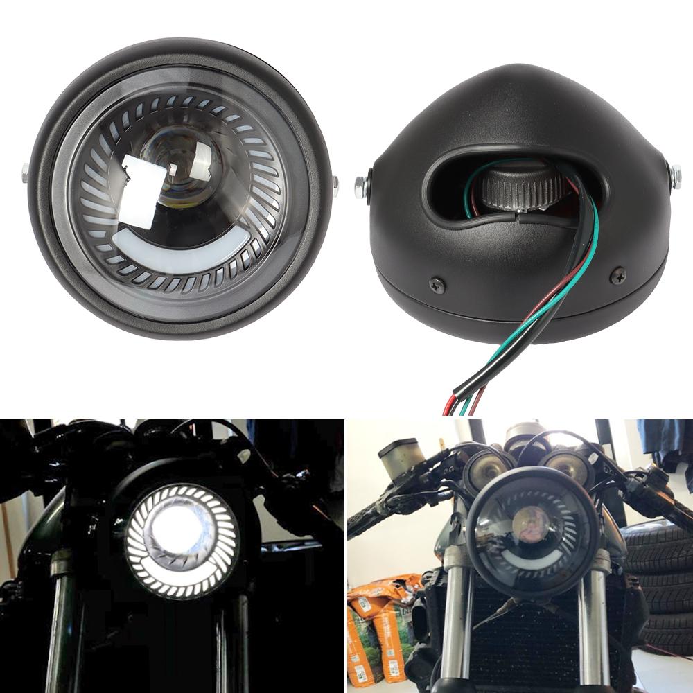 6,5-дюймовая винтажная светодиодная фара Cafe Racer с ближним/дальним светом, универсальная для Harley Sportster Softail Chopper