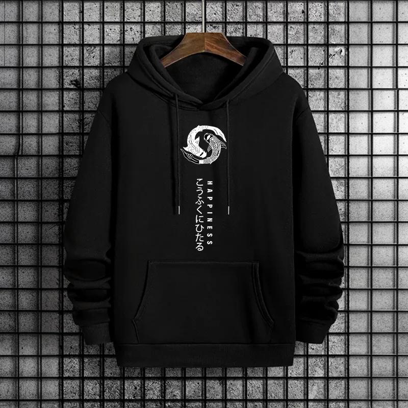 Мужская толстовка с принтом Бусидо 2025 Уличная мода Хип-хоп Худи Осенне-зимний Мужской Модный Повседневный Пальто