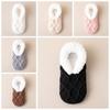 Silica Gel Thicken Velvet Socks Patchwork Sleeping Socks Cute Fleece Socks Women  Fall/Winter