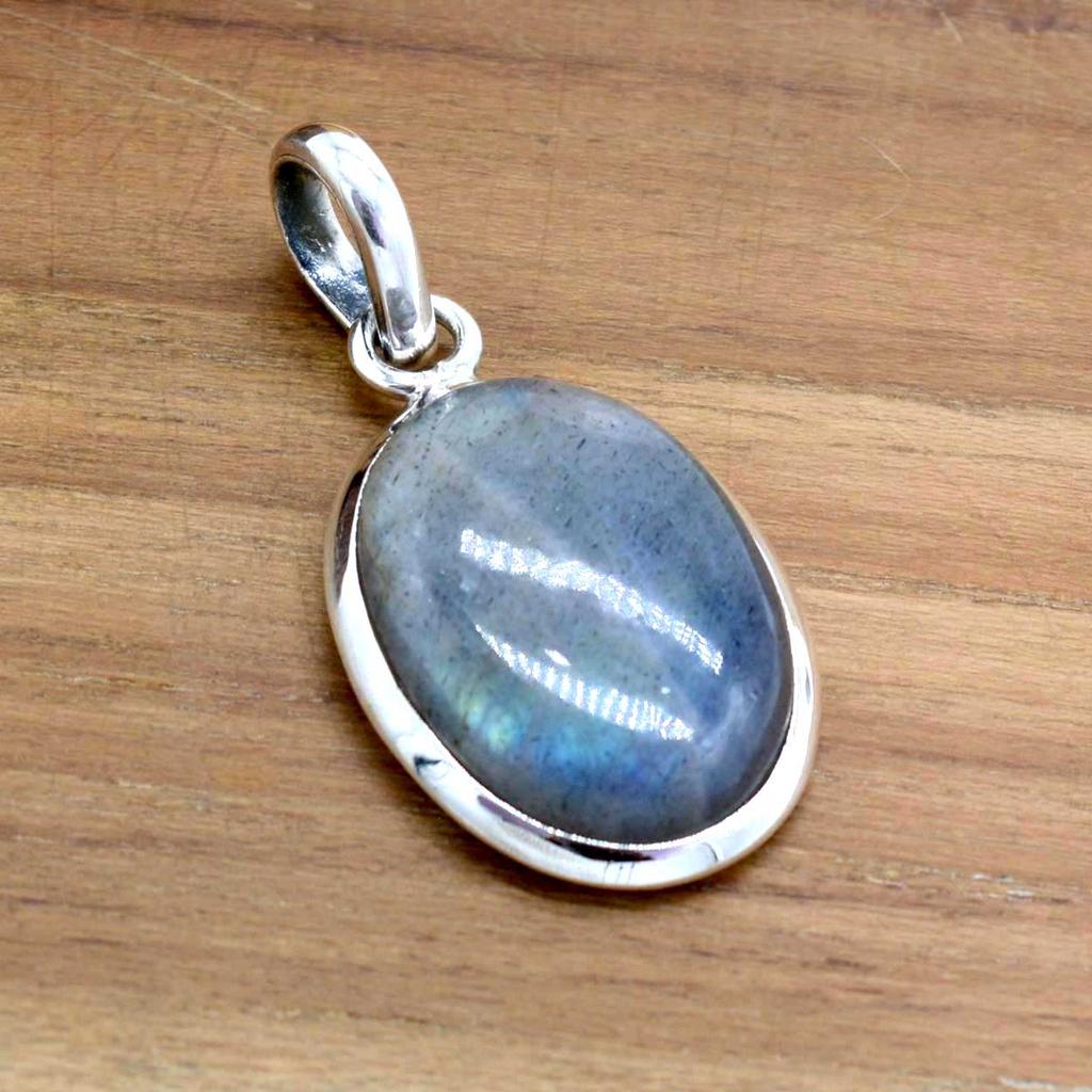 Labradorite Sterling Silver Pendant Oval Gemstone Pendant, Labradorite Jewelry, Gift for Women, Anniversary Gift