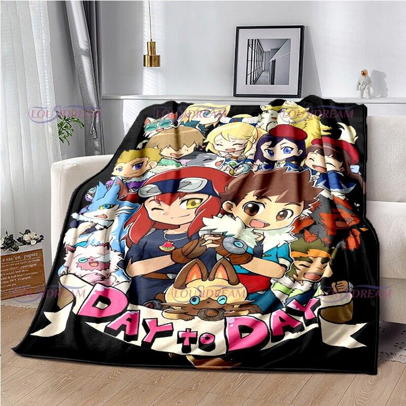 Monster Hunter Stories Soft Flannel Blanket Cartoon Blanket for All Seasons Warm Cozy Fluffy Blanket for Sofa Bed Living Room