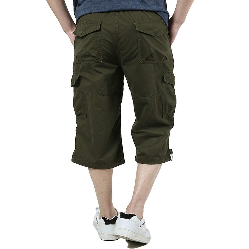 Мужские шорты карго, большого размера, свободного кроя, хлопковые, летние брюки, рабочие шорты, одежда для рыбалки, зеленые, OD XL