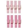 8 Mini Pink Magnetic Clothespins 3.5 Cm
