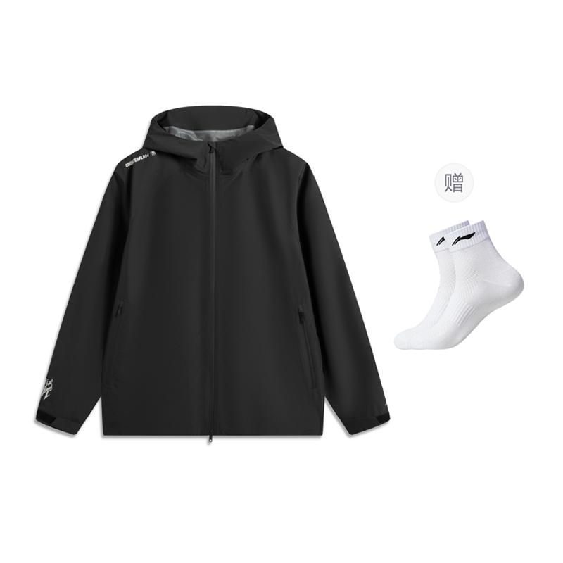Li Ning Outdoor CF Tracing Ветрозащитная, дышащая, износостойкая, водонепроницаемая ветровка Унисекс Черная AEMV005-3