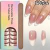 Semi-Transparent Press On Nails Glossy Finish French False Nails New Fake Nails  for Daily Wear