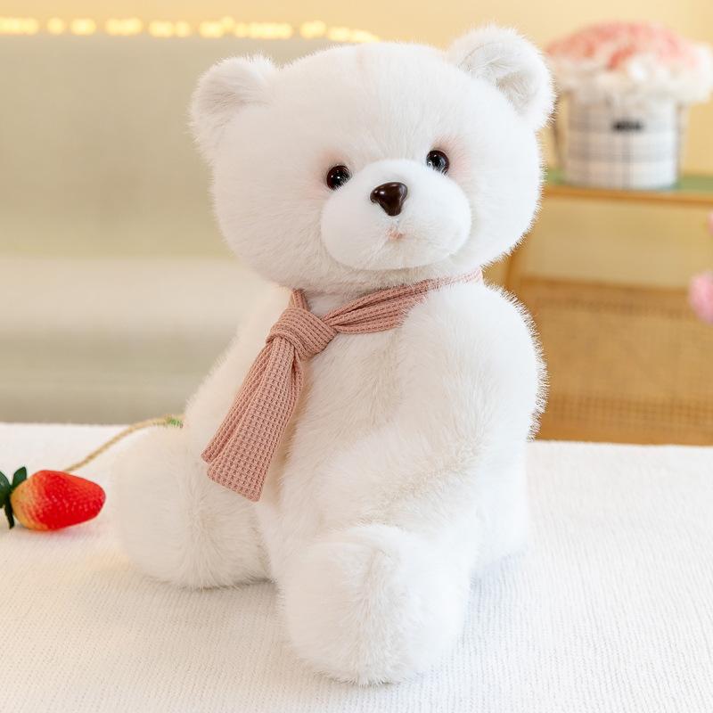 Cute Teddy Bear Plush Toy Doll Little White Bear Sleeping Doll Birthday Gift for Girlfriend