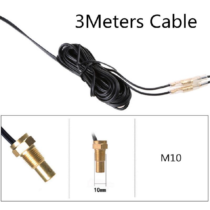 Universal Car Digital Water Temperature Gauge Kit + Temp Sensor Plug 10Mm 12/24V