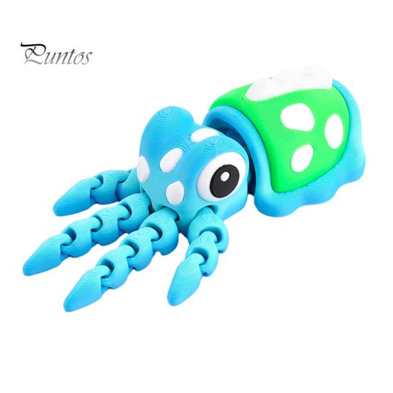 Гибкая фигурка кальмара 3D-печатные фигурки животных, шарнирная модель, сенсорная развивающая игрушка, коллекционная фигурка морского обитателя для снятия стресса