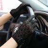 Женские кружевные перчатки с цветочным узором для защиты от солнца, для вождения - Дышащие, легкие, совместимые с сенсорным экраном для езды на велосипеде на открытом воздухе