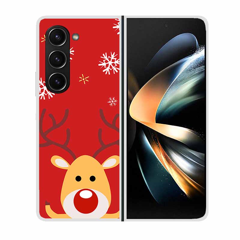 Christmas Cover For Samsung Galaxy Z Fold 5 5G Cases ZFold3 4 2 Clear Plastic Hard Back Cases For Samsung Z Fold 3 Phone Covers