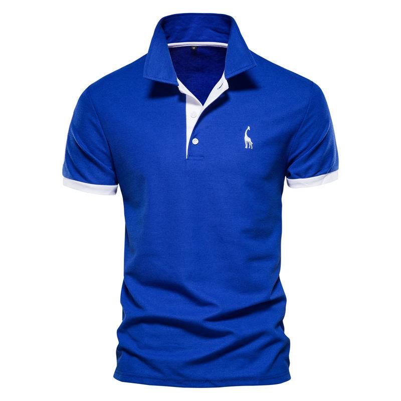 Deer Embroidered Polo Shirt Short Sleeve Judy Mesh Lapel Men's T-Shirt Plenty