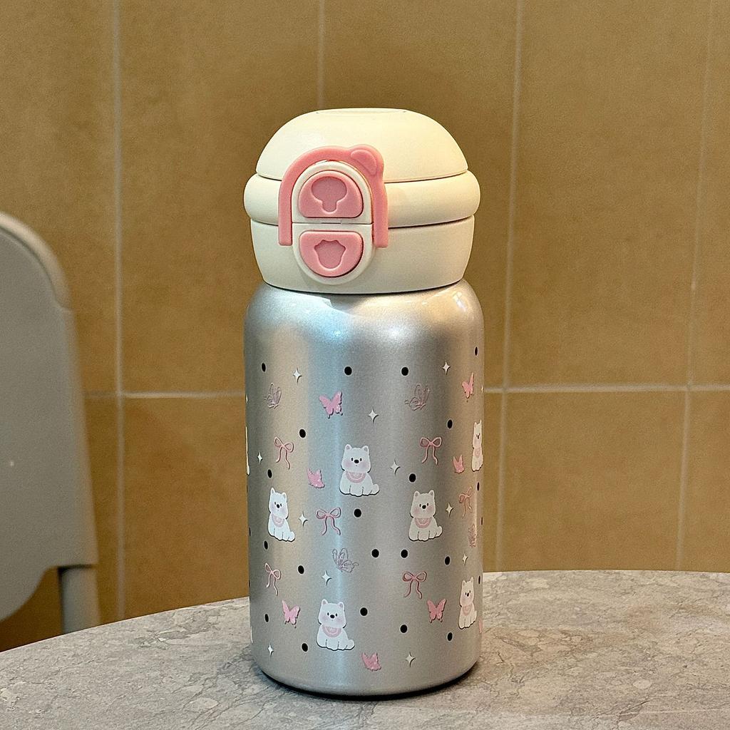 Высококачественная кружка-непроливайка из нержавеющей стали 316, мультяшная детская кружка для питья с двойными стенками, большая вместимость, портативная, с ручкой и соломинкой, кружка-термос
