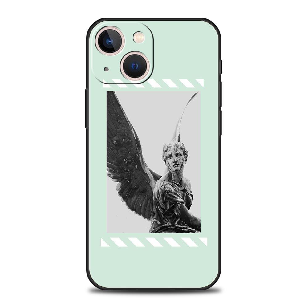 Мультяшная статуэтка Абстрактное искусство Чехол для телефона для iPhone 17 16 15 14 13 12 Pro Max 11 Pro Max 17 AIR Plus Ударопрочный Мягкий ТПУ Сумка