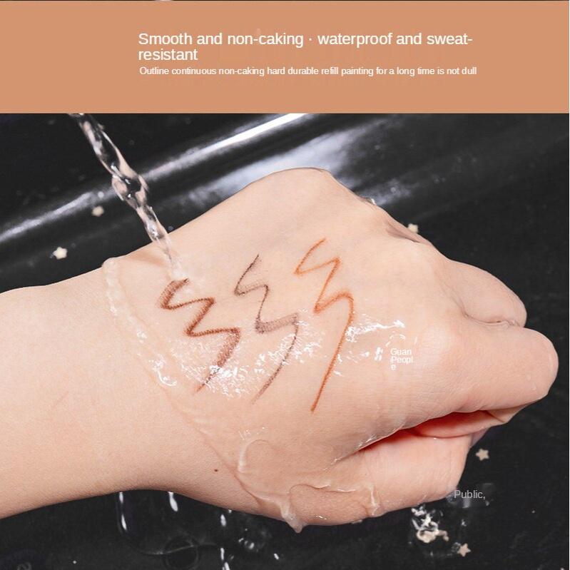 Тонкий карандаш для бровей, водонепроницаемый, нелегко обесцветить, двойная головка, автоматическое вращение, натуральный трехмерный, простой в использовании косметика для начинающих студентов