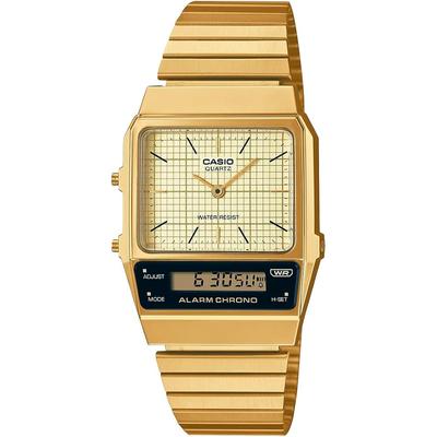 Casio Standard AQ-800EG-9A Аналогово-цифровые кварцевые часы Унисекс Золотые Зарубежная модель