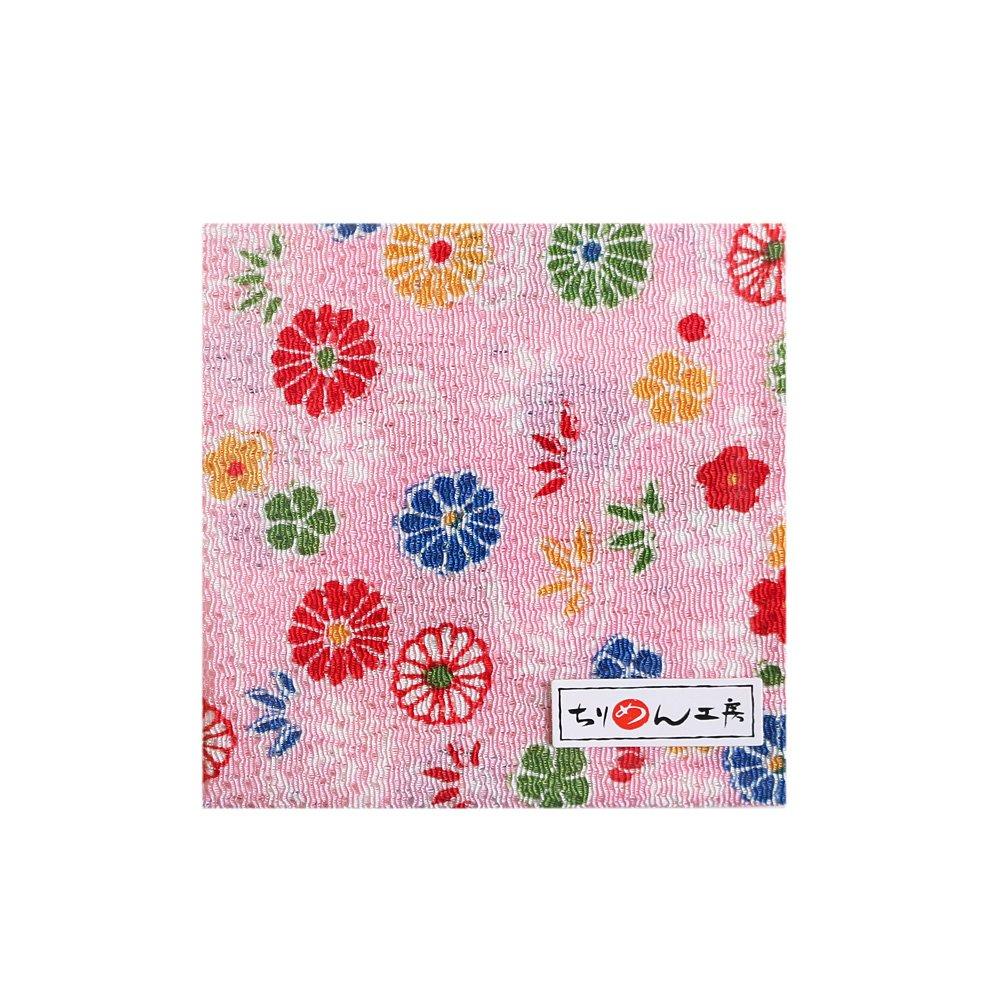 Nippon Chuko NBK Chirimen Cut Yuzen 23 X Floral Craft Supplies Pattern, Approx. 33cm, Pattern, Pink, Y002-08,