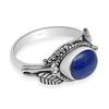 Натуральный лазурит, драгоценный камень, стерлинговое серебро 925 пробы, кольца ручной работы с листьями овальной формы для женщин и девочек