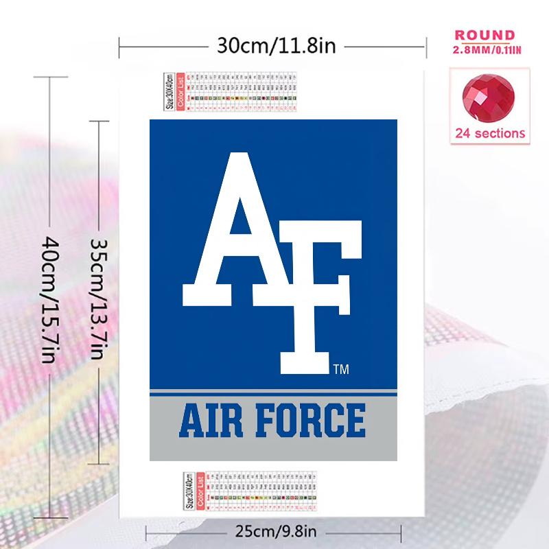 Air Force Falcons 100% Round Full Drill 5D DIY Diamond Painting Embroidery Cross Stitch Rhinestone Décor