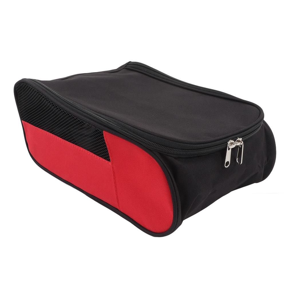 Dustproof Breathable Golf Shoe Bag Portable Golf Shoe Storage Bag for Travel Men Women Black Red