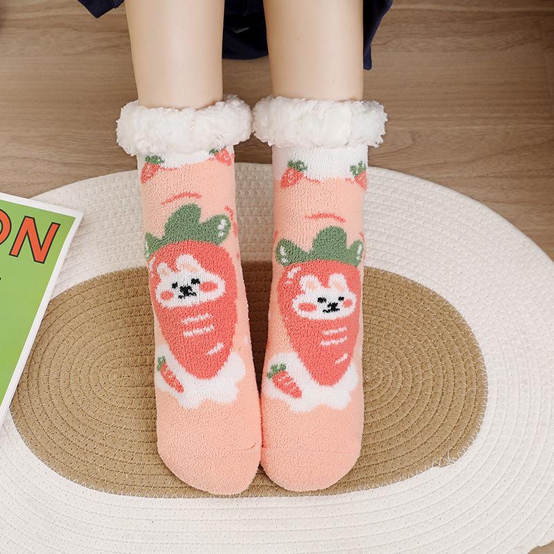 Толстые и фланелевые, носки для мужчин, теплые носки, противоскользящие чехлы для пола и защиты ног, женские носки