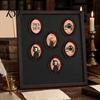 Vintage Style Magnetic Ornaments Halloween Retro Frame Refrigerator Magnet, Wood Oval Picture Fridge Decorative Cabinet Whiteboard Magnet for
