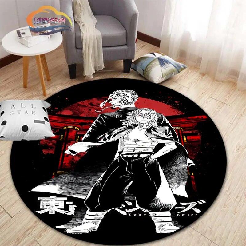Аниме Токио Мстители круглый ковер мультфильм коврик для гостиной кухни столовой детские коврики коврик для йоги