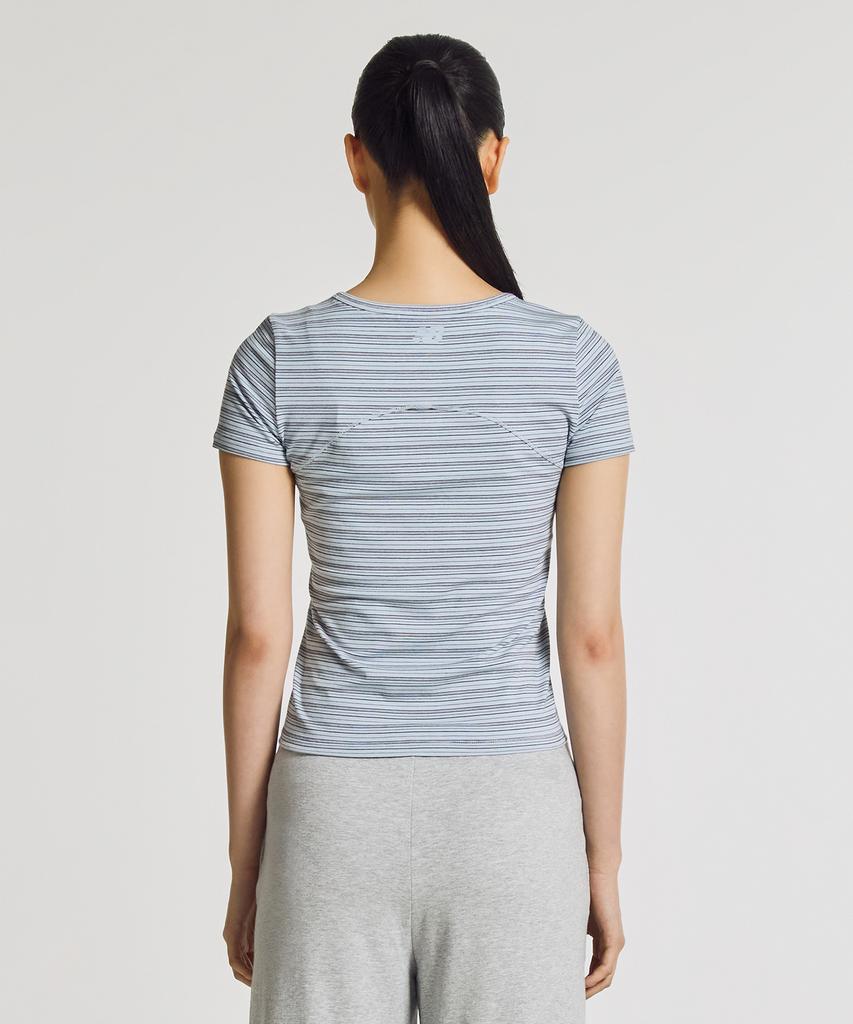 Nyuballanseu Nbneg3W122 / Женская футболка-henley с коротким рукавом (Л/Синий)