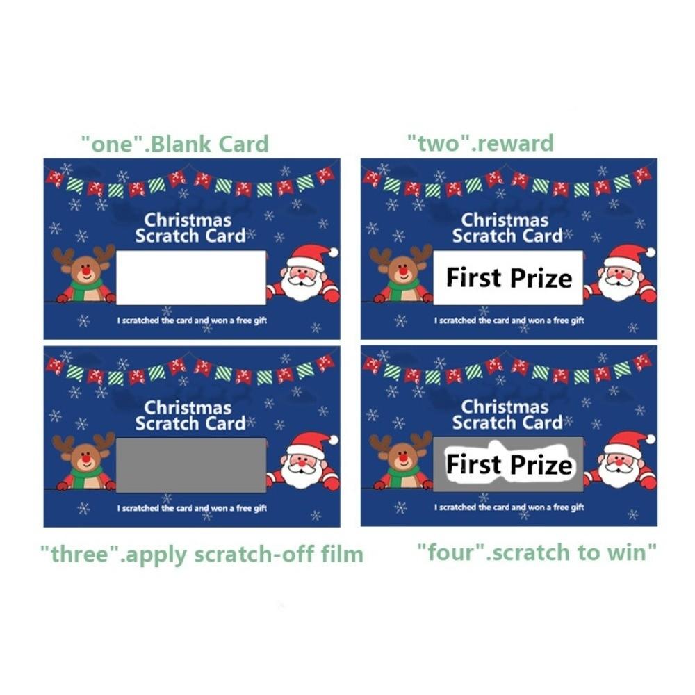 50Pcs/Set DIY Christmas Scratch Off Cards Cartoon Kids Christmas Reward Cards Christmas Party