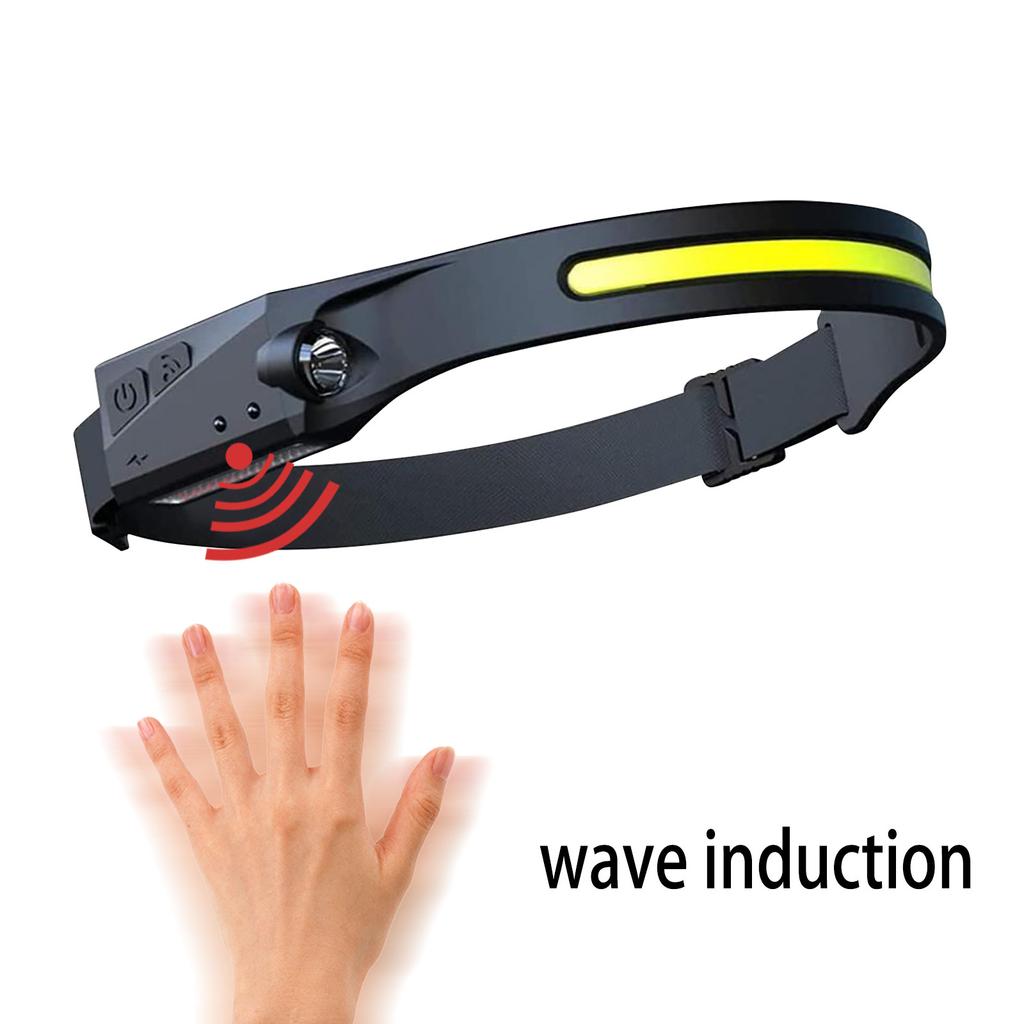 5 Modes Headlamp Rechargeable Waterproof Sensor Headlamp Suitable For Hiking & Camping
