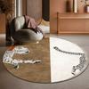 Modern Leopard Print Round Carpet Cashmere Bedroom Decoration Carpets Home Living Room Soft Area Rug Large Washable Lounge Rugs