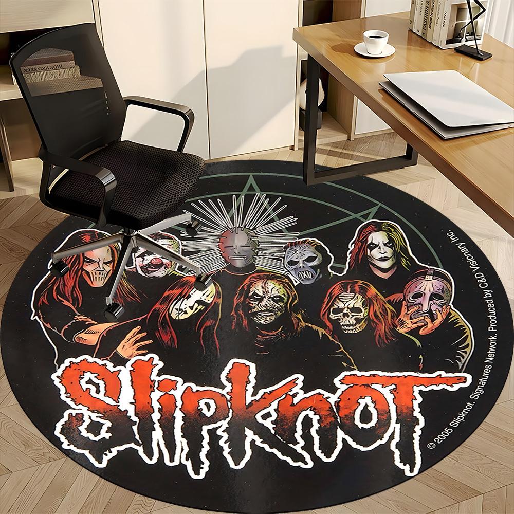 1 шт. Ковер с символикой группы Slipknot, Круглый, Нескользящий, Прочный, Большого размера, Офисный ковер, Подходит для офиса,yy250908027