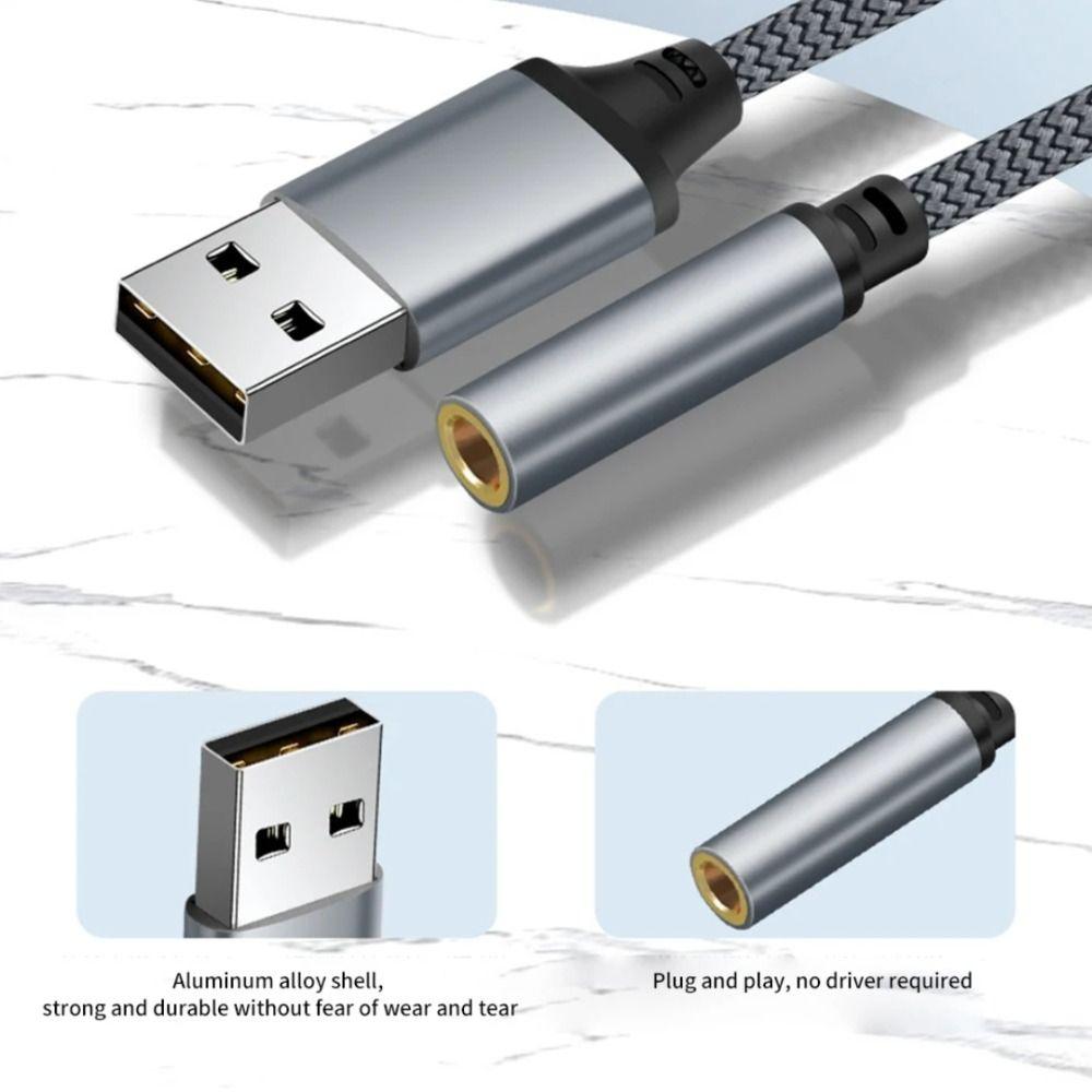 Адаптер для наушников USB-3,5 мм, высококачественный проводной конвертер для наушников/телефона