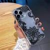 Модный Черный Чехол для Телефона с Цветочным Узором из Кружева для Xiaomi Poco X5 X3 Pro F5 X6 X7 F6 F7 M6 Pro 4G Ударопрочный Мягкий ТПУ Задняя Крышка