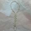 Ghyt Textile Pearl Barefoot Foot Jewelry Anklet For Sandals& Beach Wedding(1 Pair)