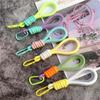Fluorescent Bag Pendant Key Rings Mesh Lanyard Keychains Braided Strips Keycord Phone Strap