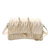Light Luxury Niche Wrinkled White Bag for Women Versatile Commuter Shoulder Chain Underarm