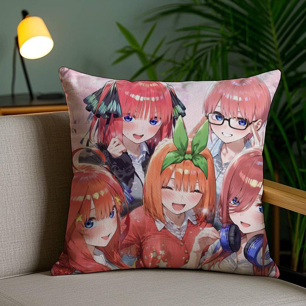 Наволочка The Q-Quintessential Quintuplets Диванная Короткий Плюш Двусторонняя HD Печать Комната Домашний Офис Подарок Чехол на Подушку