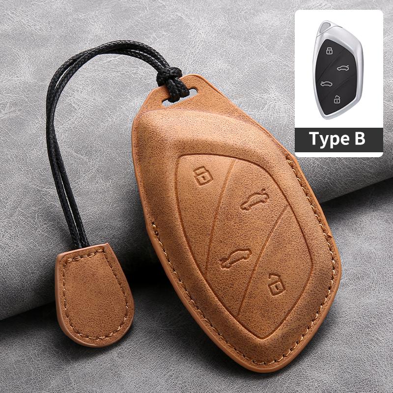 Sheepskin Leather Car Key Case Cover For MG6 EZS HS EHS MARVEL X MARVEL R Electric Roewe RX5 I6 I5 RX3 RX8 ERX5 MG ZS EV2025