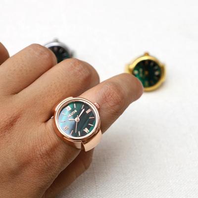 Мини-часы, креативное кольцо, кварцевый механизм, модные аксессуары, корпус из сплава, часы на палец, ювелирные изделия, женское кольцо, подарок