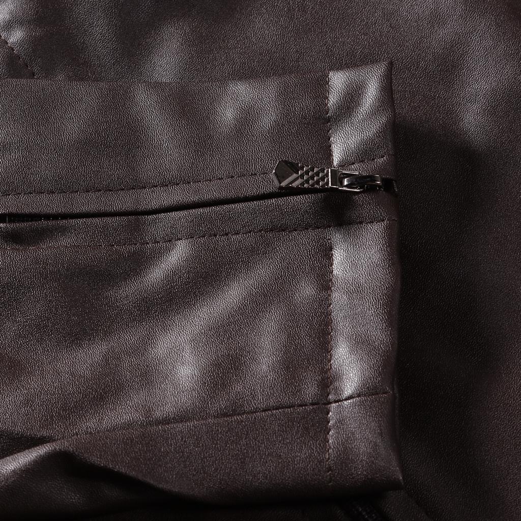 Men's Leather Autumn New Stand Collar Motorcycle Leather Jacket Men's Trend Sports  Men's Leather Jacket