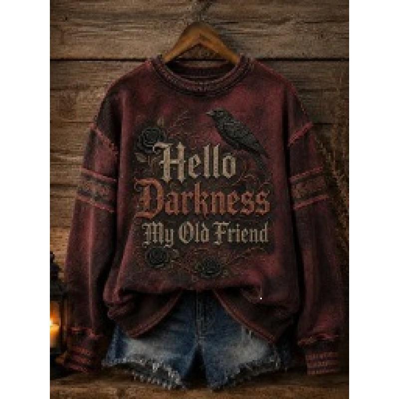 3D Printed Halloween Sweatshirt Women Loose Fit Crew Neck Long Sleeve Casual Pullover